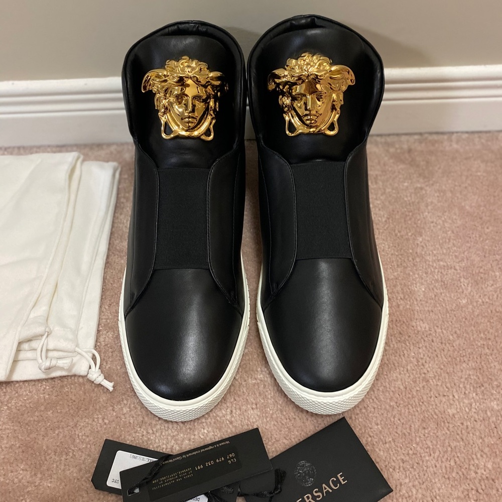 Men’s black/gold Versace shoes